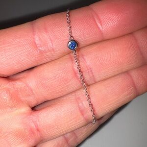 Ring Concierge Silver Bracelet with Blue Gem
